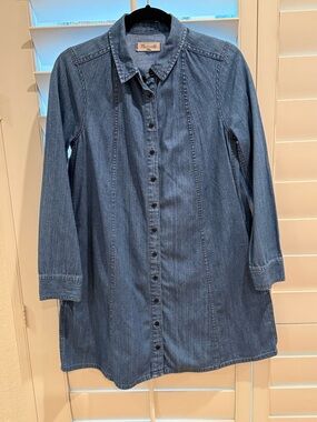 Madewell Faded Blue Denim Button-Down Shirt Dress - Size Small